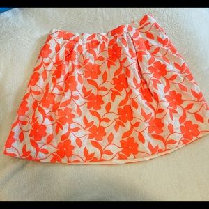 J Crew Neon Floral Embroidered A Line Mini Skirt